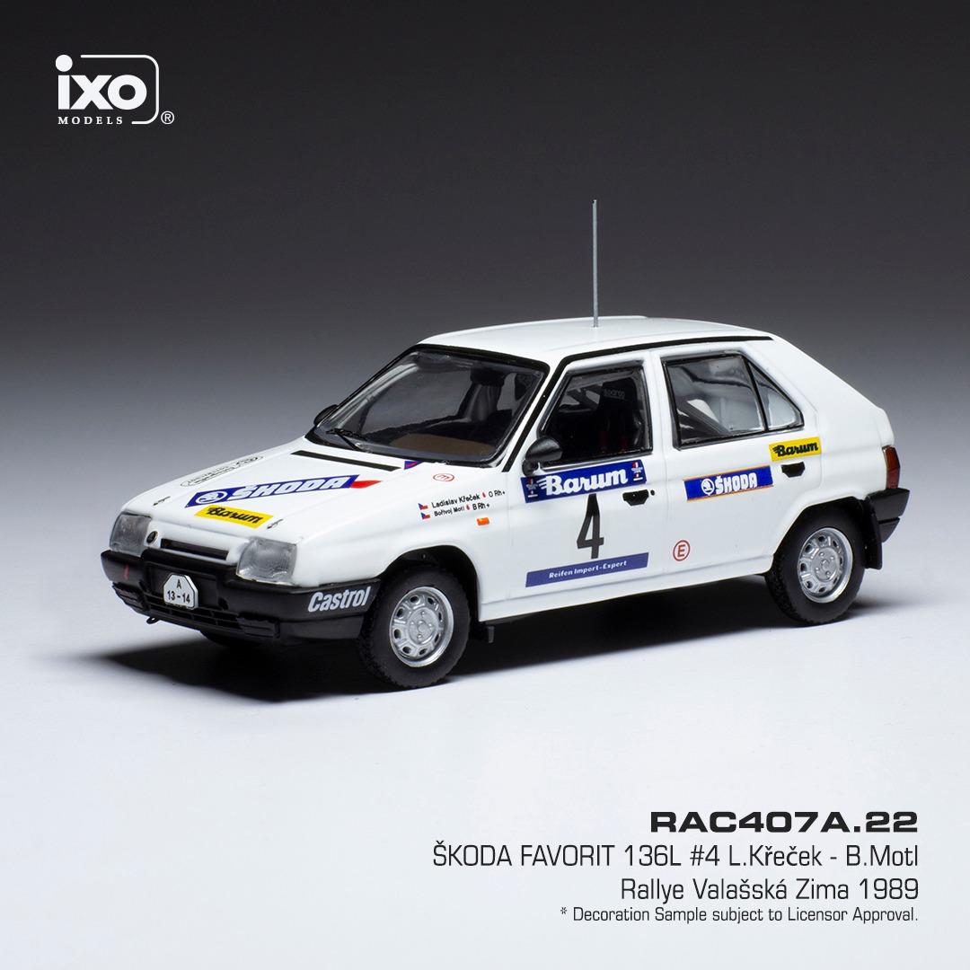 Škoda Favorit 136 L Rallye Valašská Zima 1989 Křeček Motl IXO