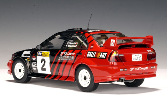 Mitsubishi Lancer Evo VI - FAI Rally of Canberra 1999 - Kataoka - Hayashi -  AUTOart 89942 1:18