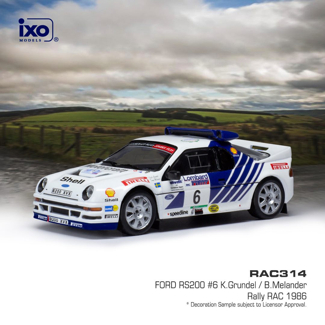 Ford RS200 - Lombard RAC Rally 1986 - Grundel - Melander - IXO RAC314